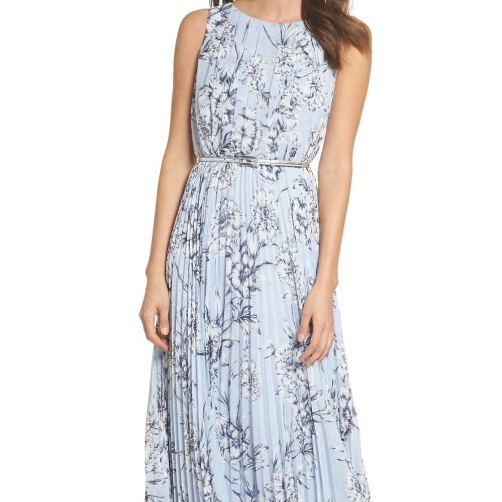 Eliza J Light Blue Floral Maxi Dress